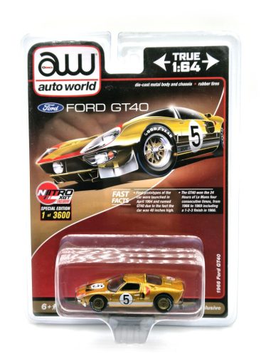 Ford GT40 #5 (1966) - zlaté -  Auto World - 1:64