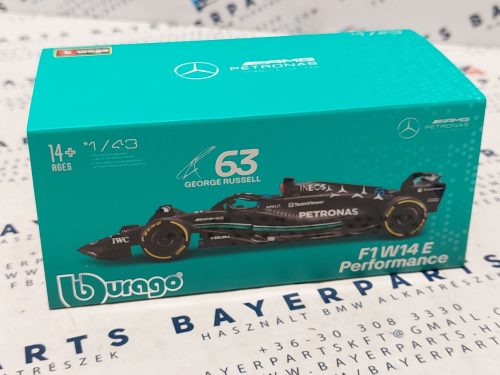 Mercedes-AMG Petronas Team W14 F1 #63 (2023) - George Russel - s postavičkou pilota -  BBurago - 1:43 - s malou chybou