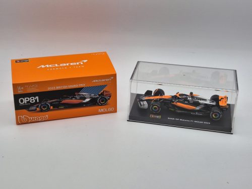 McLaren MCL60 F1 #81 (2023) - British GP 4th - Oscar Piastri - s postavičkou pilota -  BBurago - 1:43
