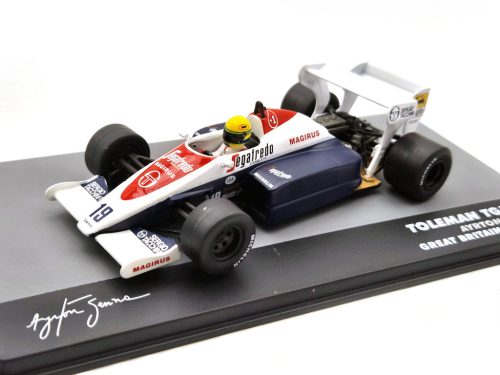 Toleman TG184 F1 #19 (1984) - Great Britain GP - Ayrton Senna - s postavičkou pilota -  Edicola - 1:43