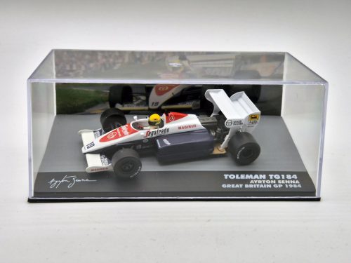 Toleman TG184 F1 #19 (1984) - Great Britain GP - Ayrton Senna - s postavičkou pilota -  Edicola - 1:43
