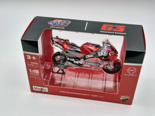 MotoGP - Ducati Desmomedici GP22 #63 (2022) motocykel  - Francesco Bagnaia -  Maisto - 1:18