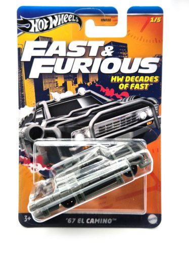 Hot Wheels Decades of Fast -  Fast and Furious - Rýchlo a zbesilo 1/5 - El Camino (1967) -  Hot Wheels - 1:64