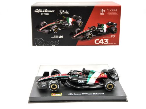 Alfa Romeo C43 F1 #77 (2023) - Monza Italy GP - Valtteri Bottas - s postavičkou pilota -  Bburago - 1:43