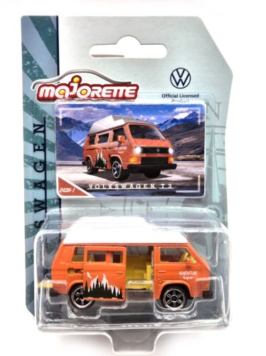 Volkswagen VW T3 transporter Camper (1979) - oranžová -  Majorette - 1:64