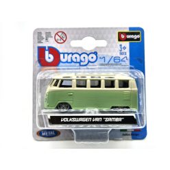   Volkswagen VW T1 transporter Samba Minibus - zelená -  Burago - 1:64