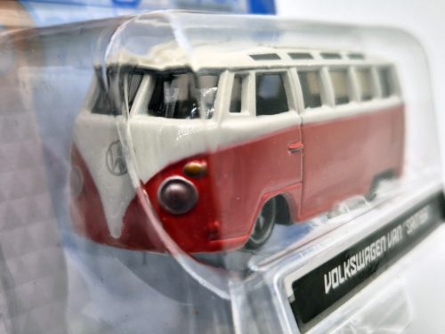 Volkswagen VW T1 transporter Samba Minibus - červená -  Burago - 1:64