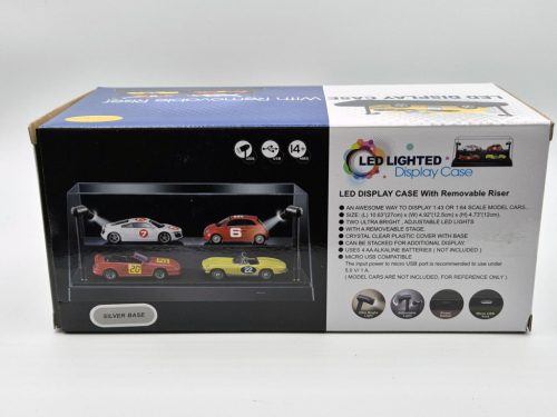 Vitrína pre model auta v mierke 1:24, 1:43, 1:64 - s LED osvetlením