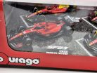 Ferrari set F1 modelov áut - 2023 SF-23 Charles Leclerc - 2023 SF-23 Carlos Sainz (Monza) - 2022 F1-75 Charles Leclerc (Monza) - 2022 F1-75 Carlos Sainz  -  Burago - 1:43