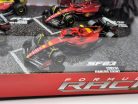 Ferrari set F1 modelov áut - 2023 SF-23 Charles Leclerc - 2023 SF-23 Carlos Sainz (Monza) - 2022 F1-75 Charles Leclerc (Monza) - 2022 F1-75 Carlos Sainz  -  Burago - 1:43