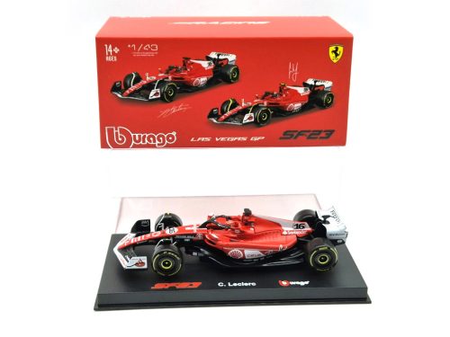 Ferrari SF-23 Team Scuderia F1 #16 (2023) - Las Vegas - Charles Leclerc - s postavičkou pilota -  Bburago - 1:43