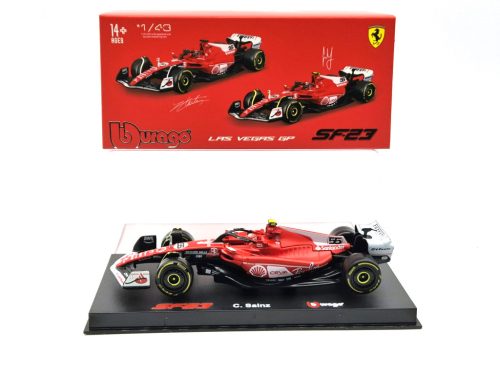 Ferrari SF-23 Team Scuderia F1 #55 (2023) - Las Vegas - Carlos Sainz - s postavičkou pilota -  Bburago - 1:43