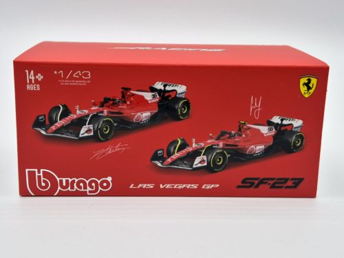 Ferrari SF-23 Team Scuderia F1 #55 (2023) - Las Vegas - Carlos Sainz - s postavičkou pilota -  Bburago - 1:43