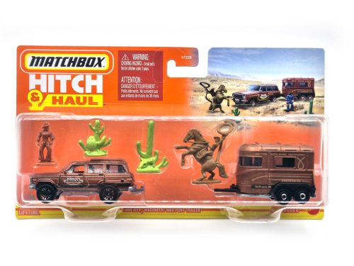 Matchbox Hitch and Haul - Jeep Wagoneer (1988) - MBX Pony Trailer -  Matchbox - 1:64