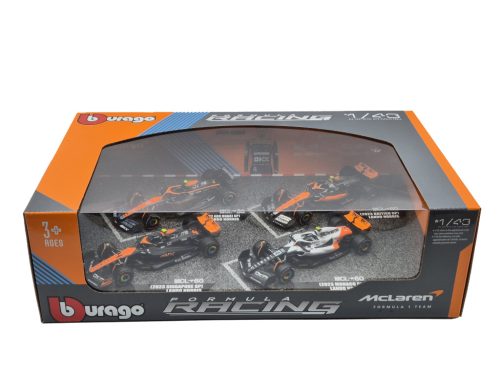 McLaren set F1 modelov áut - #4 Lando Norris - 2023 British GP - 2023 Singapore GP - 2023 Monaco GP - 2022 Abu Dhabi -  Bburago - 1:43