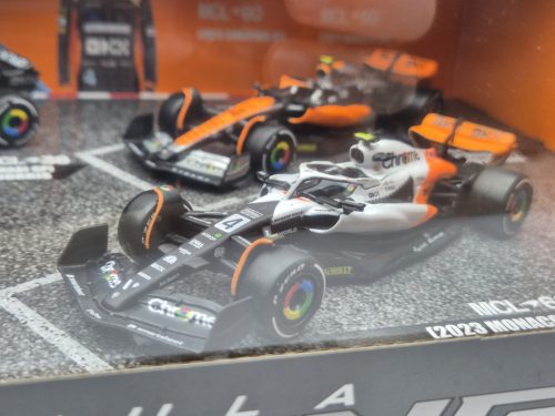 McLaren set F1 modelov áut - #4 Lando Norris - 2023 British GP - 2023 Singapore GP - 2023 Monaco GP - 2022 Abu Dhabi -  Bburago - 1:43