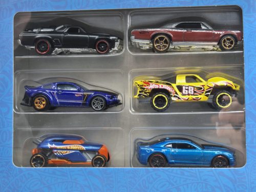 Hot Wheels Legends Theme - Hot Wheels Sada 6 kusov - Custom 1971 El Camino - 1967 Pontiac GTO - 2005 Ford Mustang - Baja Truck - Rip Rod - 2013 Chevrolet Camaro Special Editions -  Hot Wheels - 1:64