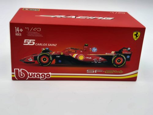 Ferrari SF-24 Team Scuderia F1 #55 (2024) - Imola - Carlos Sainz - s postavičkou pilota -  Bburago - 1:43