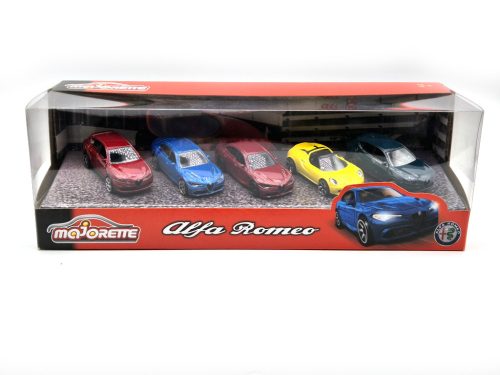 Alfa Romeo set (5db) - 4C Spider - Giulia Quadrifoglio - Tonale -  Majorette - 1:64