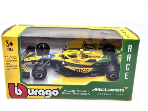 McLaren MCL38 F1 #4 (2024) - Monaco GP (Senna 30th Anniversary) - Lando Norris -  Bburago - 1:43