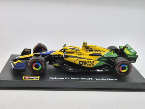 McLaren MCL38 F1 #4 (2024) - Monaco GP (Senna 30th Anniversary) - Lando Norris - s postavičkou pilota -  Bburago - 1:43