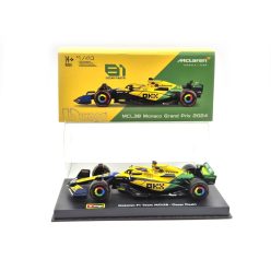   McLaren MCL38 F1 #81 (2024) - Monaco GP (Senna 30th Anniversary) - Oscar Piastri - s postavičkou pilota -  Bburago - 1:43