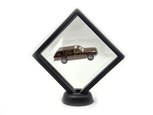 Plávajúci vitrínový rám / úložný box – stčervenáný – 14x14 cm – pre 1:64 modely áut