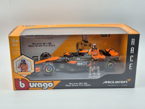 McLaren MCL38 F1 #81 (2024) - Oscar Piastri - s postavičkou pilota -  Bburago - 1:24