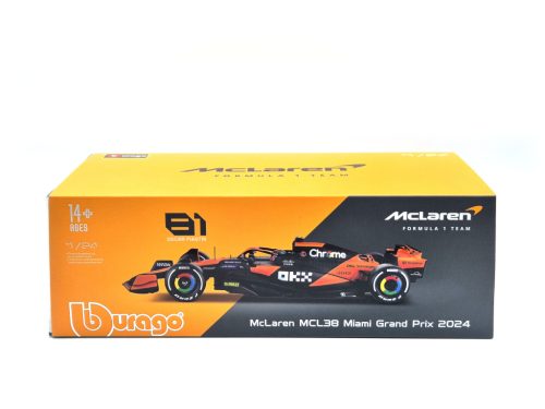 McLaren MCL38 F1 #81 (2024) - Oscar Piastri - s postavičkou pilota -  Bburago - 1:24