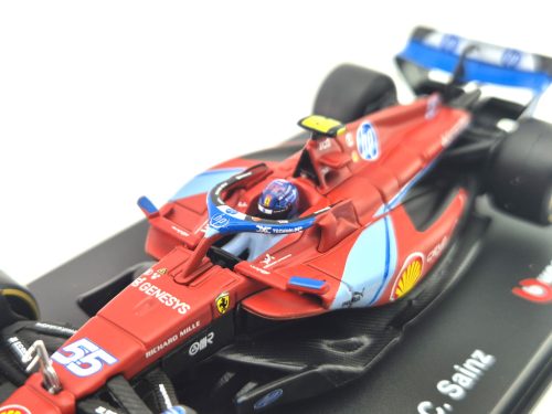 Ferrari SF-24 F1 #55 (2024) - Miami GP - Carlos Sainz - s postavičkou pilota -  Bburago - 1:43
