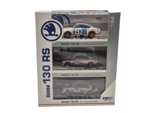 Skoda 130 RS 3-kusová sada - Fox18 - 1:64