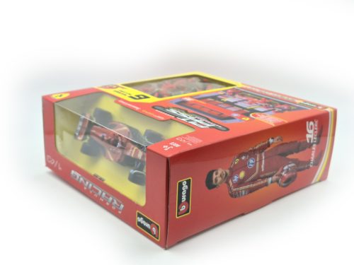 Ferrari Pit Stop - boxová dioráma - SF-24 F1 #16 (2024) - Charles Leclerc - s mechanikmi - Bburago - 1:43