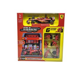  Ferrari Pit Stop - boxová dioráma - SF-24 F1 #55 (2024) - Carlos Sainz - s mechanikmi - Bburago - 1:43