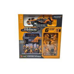  McLaren Pit Stop - boxová dioráma - MCL38 F1 #4 (2024) - Lando Norris - s mechanikmi - Bburago - 1:43