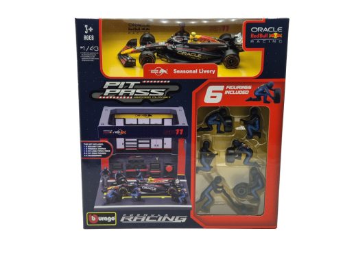Red Bull Pit-Stop dioráma - RB20 F1 #11 (2023) - Sergio Pérez - s mechanikmi - Bburago - 1:43