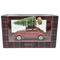   Volkswagen VW Beetle (Chrobák) – s vianočným stromčekom – v darčekovej krabici – Norev – 1:43