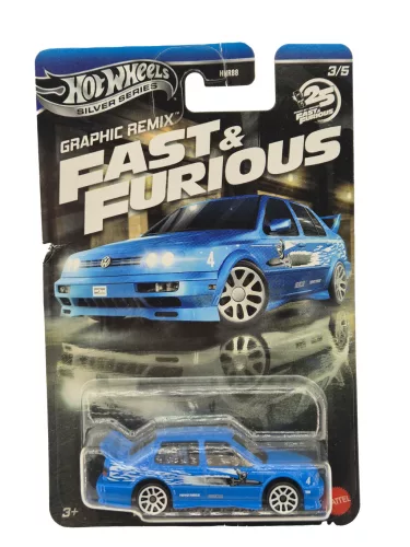 Hot Wheels Graphic Remix - Fast & Furious 3/5 - VW Volkswagen Jetta MK3 - Hot Wheels - 1:64 model auta - s poškodeným obalom 