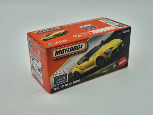 Toyota GR Supra (2023) – žltá – 43/125 – Matchbox – 1:64
