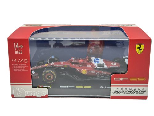 Ferrari SF-25 Team Scuderia F1 #16 (2025) – Charles Leclerc – S JAZDCOM – Bburago – 1:43