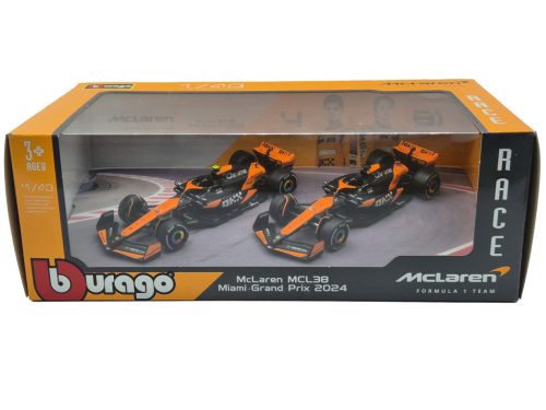 McLaren MCL38 F1 set (2024) – #4 Lando Norris – #81 Oscar Piastri – Bburago – 1:43