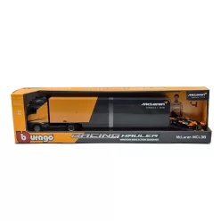   McLaren kamiónový set – Mercedes Actros 2 Gigaspace + MCL38 F1 #4 – Lando Norris – Bburago – 1:43