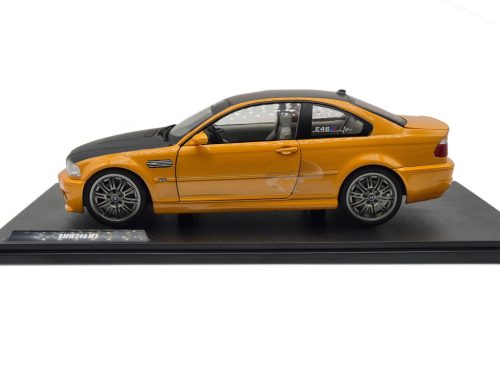 BMW E46 M3 Coupé (2000) – oranžová / čierna – Solido – 1:18