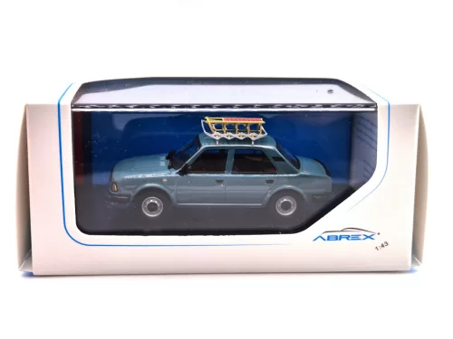 Skoda 120L (1984) - so strešným nosičom a sánkami - tyrkysová - Abrex - model auta 1:43