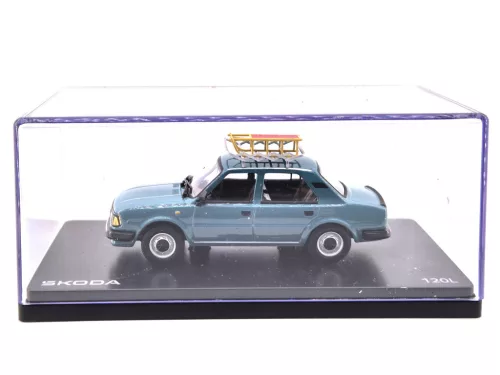 Skoda 120L (1984) - so strešným nosičom a sánkami - tyrkysová - Abrex - model auta 1:43