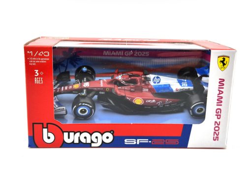 Ferrari SF-25 Team Scuderia F1 #16 (2025) - Miami GP - Charles Leclerc - Bburago - model auta 1:43