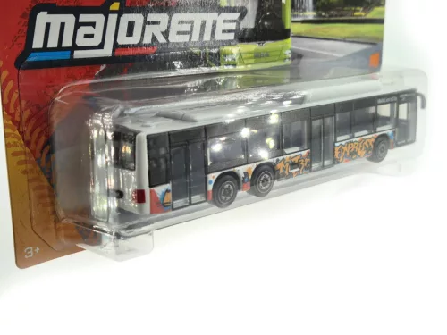MAN Lion's City C - modrý graffiti dizajn - autobus - Majorette - 1:64 model