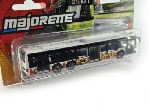 MAN Lion's City C - modrý graffiti dizajn - autobus - Majorette - 1:64 model