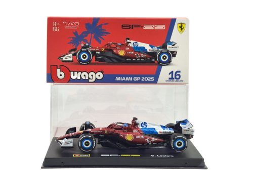 Ferrari SF-25 Team Scuderia F1 #16 (2025) - Miami GP - Charles Leclerc - S JAZDCOM - Bburago - 1:43 model auta