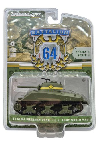 M4 Sherman Tank (1943) - U.S. Army - II. svetová vojna - Greenlight - 1:64 model
