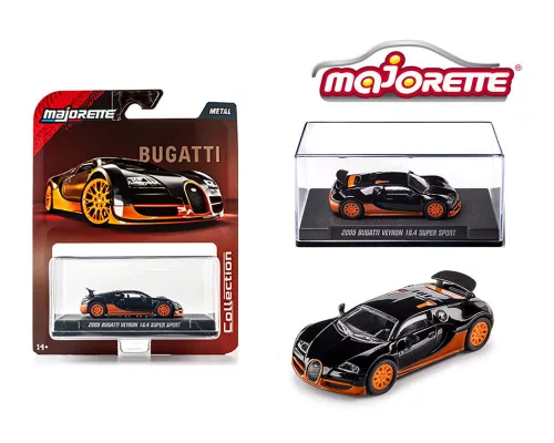 Bugatti Veyron 16.4 (2005)- čierna/oranžová - Majorette Collection Series 3 - Majorette - 1:64